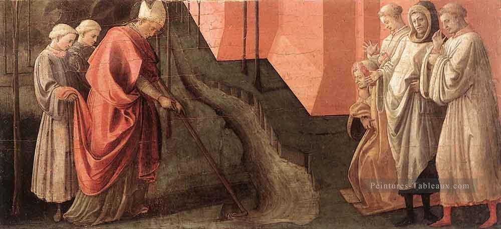 St Fredianus détourne la rivière Serchio Renaissance Filippo Lippi Peintures à l'huile
